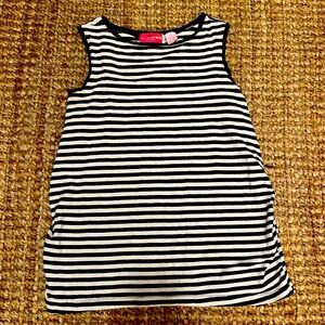 Liz Lange maternity shirt, black and white stripe, sleeveless, size small, soft